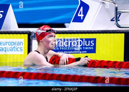 BUDAPEST, HONGRIE - MAI 19: Laura Kathleen Stephens de Grande-Bretagne en compétition aux femmes 200m demi-finale de papillon pendant les Championnats européens de l'AQUA de LEN natation à Duna Arena le 19 mai 2021 à Budapest, Hongrie (photo de Marcel ter Bals/Orange Pictures) crédit: Orange pics BV/Alamy Live News Banque D'Images