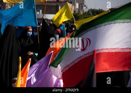 Téhéran, Iran. 19 mai 2021. Rassemblement de protestation contre l'attaque israélienne à Gaza et le meurtre d'enfants, sur la place palestinienne à l'est de Téhéran. (Photo de Sobhan Farajvan/Pacific Press) crédit: Pacific Press Media production Corp./Alay Live News Banque D'Images