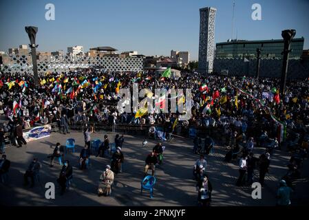 Téhéran, Iran. 19 mai 2021. Rassemblement de protestation contre l'attaque israélienne à Gaza et le meurtre d'enfants, sur la place palestinienne à l'est de Téhéran. (Photo de Sobhan Farajvan/Pacific Press) crédit: Pacific Press Media production Corp./Alay Live News Banque D'Images