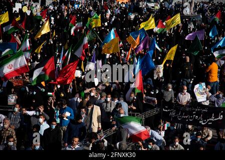 Téhéran, Iran. 19 mai 2021. Rassemblement de protestation contre l'attaque israélienne à Gaza et le meurtre d'enfants, sur la place palestinienne à l'est de Téhéran. (Photo de Sobhan Farajvan/Pacific Press) crédit: Pacific Press Media production Corp./Alay Live News Banque D'Images