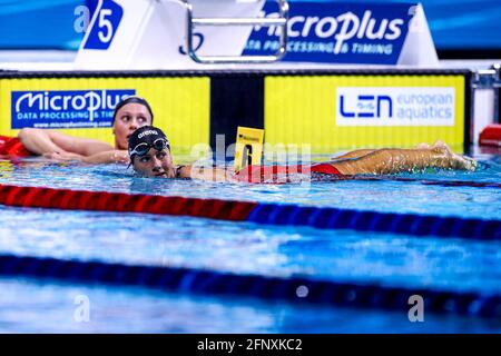 BUDAPEST, HONGRIE - 19 MAI: Barbora Seemanova de la République tchèque en compétition à la demi-finale féminine de 200m Butterfly lors des championnats européens de LEN natation à Duna Arena le 19 mai 2021 à Budapest, Hongrie (photo de Marcel ter Bals/Orange Pictures) crédit: Orange pics BV/Alay Live News Banque D'Images