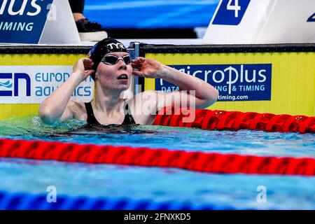 BUDAPEST, HONGRIE - MAI 19: Laura Kathleen Stephens de Grande-Bretagne en compétition aux femmes 200m demi-finale de papillon pendant les Championnats européens de l'AQUA de LEN natation à Duna Arena le 19 mai 2021 à Budapest, Hongrie (photo de Marcel ter Bals/Orange Pictures) crédit: Orange pics BV/Alamy Live News Banque D'Images