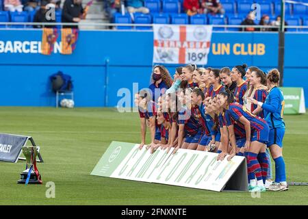 Barcelone, Espagne. 19 mai 2021. Les joueurs du FC Barcelone lors du match Primera Iberdrola entre le FC Barcelone et le Athletic Club au stade Johan Cruyff de Barcelone, Espagne. Credit: David Ramirez/DAX/ZUMA Wire/Alamy Live News Banque D'Images