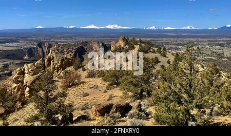 Randonnée Smith Rock Oregon Banque D'Images