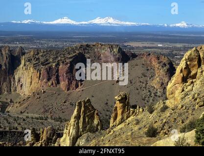 Randonnée Smith Rock Oregon Banque D'Images