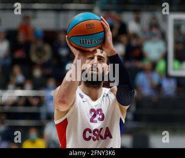 Saint-Pétersbourg, Russie. 19 mai 2021. Tornike Shengelia (23) de CSKA Moscou vu en action pendant les séries de la VTB United League jeu 2 2020/2021 entre Zenit Saint-Pétersbourg et CSKA Moscou à Sibur Arena. (Note finale; Zenit Saint-Pétersbourg 107:104 CSKA Moscou). Crédit : SOPA Images Limited/Alamy Live News Banque D'Images