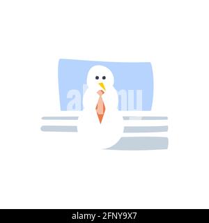 Bonhomme de neige vectoriel avec cravate sans pinces Illustration de Vecteur