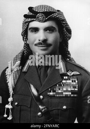 Hussein bin Talal, 14.11.1935 - 7.2.1999, Roi de Jordanie 1952 - 1999, portrait, années 1950, INFO-AUTORISATION-DROITS-SUPPLÉMENTAIRES-NON-DISPONIBLE Banque D'Images