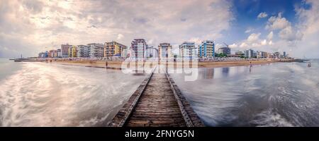 Panorama de la plage de Lido di Jesolo, Italie, Vénétie Banque D'Images