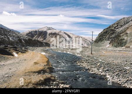 Puga sources d'eau chaude, le Ladakh, le Jammu-et-Cachemire, l'Inde Banque D'Images