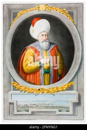 Orhan Ghazi de Turquie (1281-1362), deuxième sultan de l'Empire ottoman (1324-1362), gravure de portraits de John Young, 1815 Banque D'Images