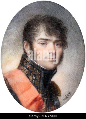 Henri-Gatien, comte Bertrand (1773-1844), est un général français, portrait miniature de Jean Baptiste Isabey, 1808 Banque D'Images