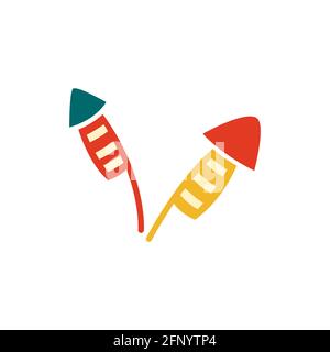 Icône Firecracker. Illustration moderne de style plat. Isolé sur fond blanc. Icône plate. Éléments en conception plate. Banque D'Images