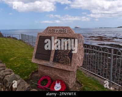 Hommage au Commandement côtier de la Royal Air Force de la Seconde Guerre mondiale en Ecosse, Berwick Nord, Lothian est, Écosse, Royaume-Uni Banque D'Images