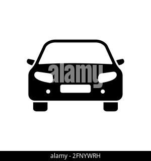 Icône de voiture. Silhouette noire automobile. Symbole du véhicule. Vecteur isolé sur blanc Illustration de Vecteur