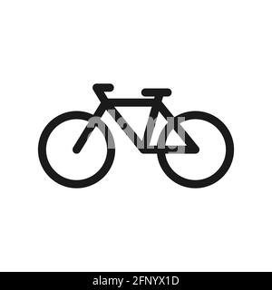 Icône vélo. Silhouette de vélo noire. Illustration vectorielle isolée sur fond blanc. Illustration de Vecteur