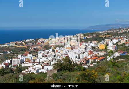 Paysage urbain aérien, Icod de los Vinos, Santa Cruz de Tenerife, Tenerife, Iles Canaries, Espagne Banque D'Images