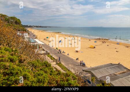 Vue sur Banksome Beach à Banksome, Bournemouth, Dorset, Angleterre, Royaume-Uni, Europe Banque D'Images