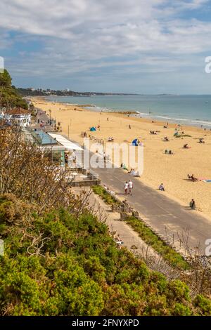 Vue sur Banksome Beach à Banksome, Bournemouth, Dorset, Angleterre, Royaume-Uni, Europe Banque D'Images