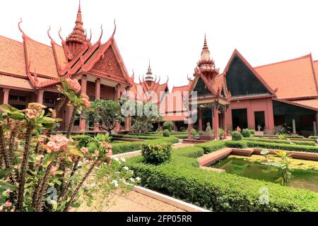 Cour du Musée national de Phnom Penh Cambodge Banque D'Images