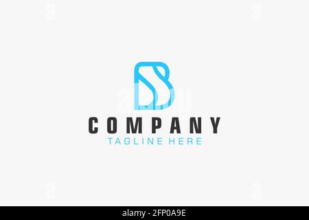 Résumé lettre initiale B logo. Utilisable pour les logos d'entreprise, de technologie et de marquage. Modèle de conception de logo Flat Vector. Illustration de Vecteur