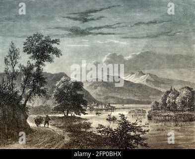 Lago di Piediluco, Terni, Italie, 19e siècle Banque D'Images