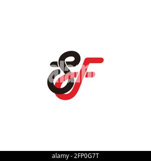 lettre sf simple coloré lien logo vecteur Illustration de Vecteur