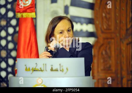 Kasbah, Tunis, Tunisie. 20 mai 2021. Le ministre italien de l'intérieur Luciana Lamorgese .le chef du gouvernement tunisien Hichem Mechichi reçoit le ministre italien de l'intérieur Luciana Lamorgese accompagné d'un homme politique suédois et du commissaire européen à l'intérieur Ylva Johansson qui se rend en Tunisie au palais du gouvernement de la Kasbah.photo: Chokri Mahjoub. Credit: Chokri Mahjoub/ZUMA Wire/Alay Live News Banque D'Images