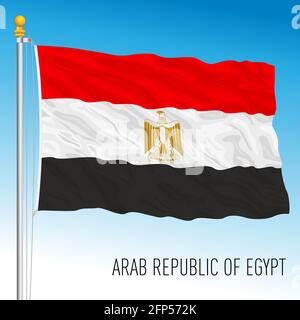 Drapeau national officiel de l'Égypte, pays africain, illustration vectorielle Illustration de Vecteur