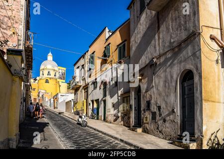 Italie Campania île de Procida - Santa Maria delle Grazie sanctuaire Et via S.Rocco Banque D'Images