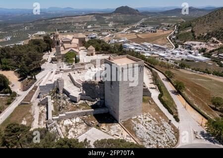 Ancienne citadelle mauresque de la commune d'Esteba dans la province de Séville, Espagne Banque D'Images