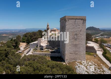Ancienne citadelle mauresque de la commune d'Esteba dans la province de Séville, Espagne Banque D'Images