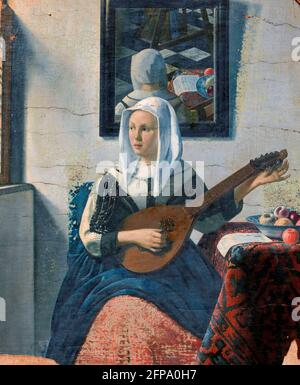 Han van Meegeren. Cisterspelende Vrouw (femme jouant un Cittern), un tableau dans le style de Vermeer par le célèbre forger d'art hollandais, Henricus Antonius 'Han' van Meegeren (1889-1947), huile sur toile, 1930-1940 Banque D'Images