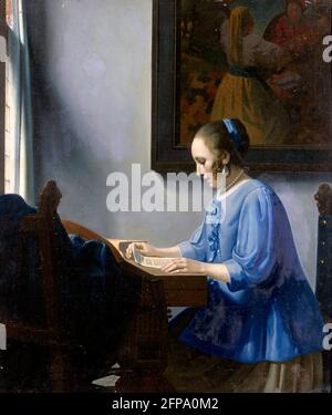 Han van Meegeren. Muzieklezende Vrouw (Woman Reading Music), un tableau dans le style de Vermeer par le célèbre forger d'art hollandais, Henricus Antonius 'Han' van Meegeren (1889-1947), huile sur toile, 1935-1940 Banque D'Images