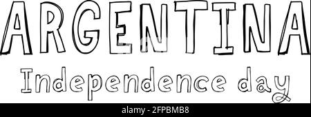 Viva la independencia Argentine, long live Argentine indépendance texte espagnol, thème argentin célébration patriotique vecteur lettrage. Illustration de Vecteur