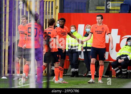 Hans Vanaken, du Club, célèbre après avoir obtenu son score lors d'un match de football entre RSC Anderlecht et Club Brugge KV, le jeudi 20 mai 2021 à Anderlecht, le d Banque D'Images