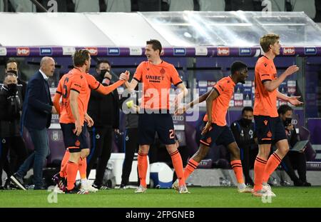 Hans Vanaken, du Club, célèbre après avoir obtenu son score lors d'un match de football entre RSC Anderlecht et Club Brugge KV, le jeudi 20 mai 2021 à Anderlecht, le d Banque D'Images