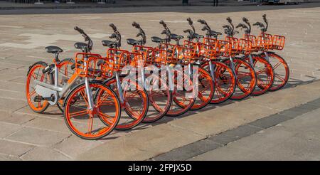 Vélos à partager pour le transport urbain Banque D'Images