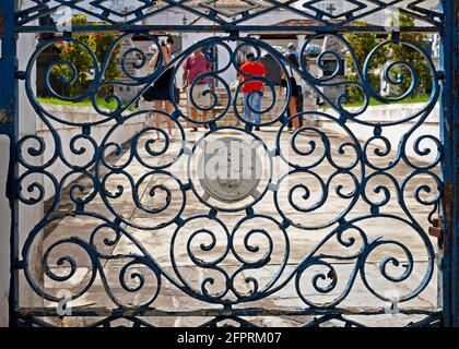 Grille de la porte du cimetière à Sao Joao del Rei, Minas Gerais, Brésil Banque D'Images