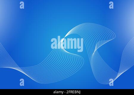 Arrière-plan abstrait avec lignes ondulées courbes. Illustration vectorielle pour la conception. Onde de la ligne et de l'espace bleu. Illustration de Vecteur