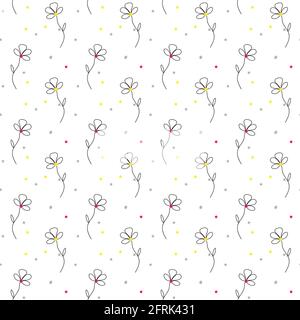 Motif floral mignon de petites fleurs. Ditsy print . Texture vectoriel continu. Modèle élégant pour la mode s'imprime. Très petites fleurs roses sur bac blanc Illustration de Vecteur