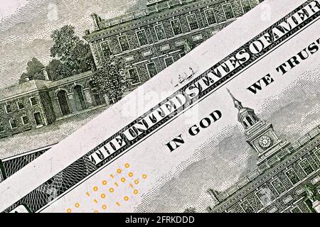 topview de fragment de billets en dollars comme un fond Banque D'Images
