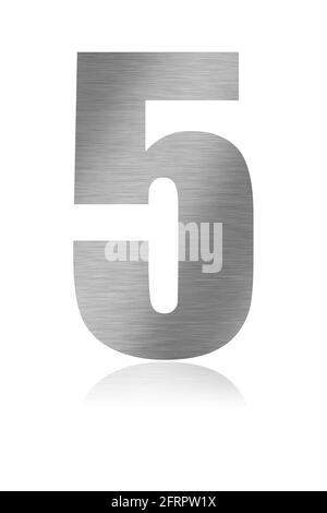 Figurine en métal brossé. Numéro 5 Banque D'Images