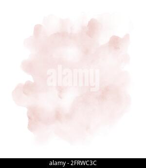 Forme abstraite de taches d'aquarelle rose clair. Élément isolé par nuageuse peint à la main. Illustration de Vecteur