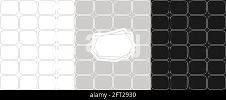 Motif Art déco sans coutures. Textures géométriques sombres répétées avec grille linéaire. Gris, blanc et noir. Texture moderne pour papier cadeau, tissu, vêtements, textile, textures de surface, album. Illustration de Vecteur