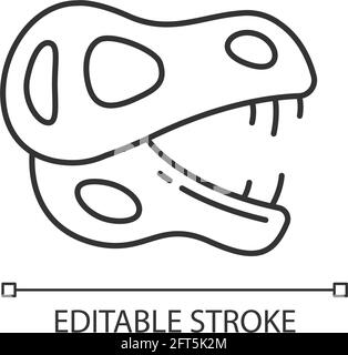 Icône linéaire squelette de dinosaure Illustration de Vecteur