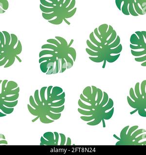 Monstera laisse un motif vectoriel sans couture. Fond floral simple. Illustration de Vecteur