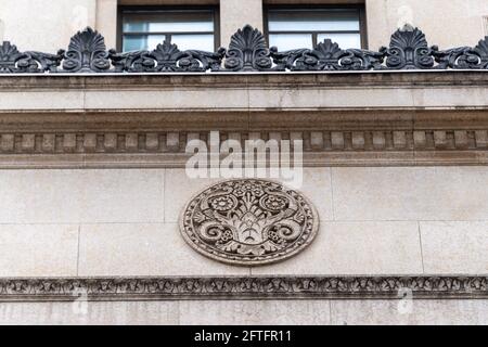 Détail de l’architecture de l’auditorium et de la salle ronde du 7e étage Eaton, lieu historique national du Canada. Le bâtiment est situé au 444 Yon Banque D'Images