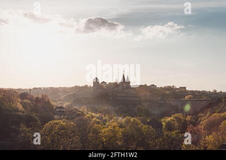 Ukraine Kamyanets Podilsk avril 5 2018 : forteresse Kamyanets-Podilskiy Banque D'Images