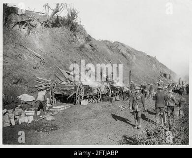 Première Guerre mondiale, première Guerre mondiale, face ouest - cuisine de campagne sur le bord de la route, France Banque D'Images